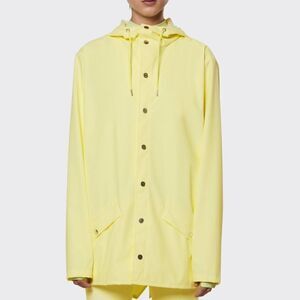 RAINS Women's Straw Fishtail Hem Button Down Long Jacket Size XS
